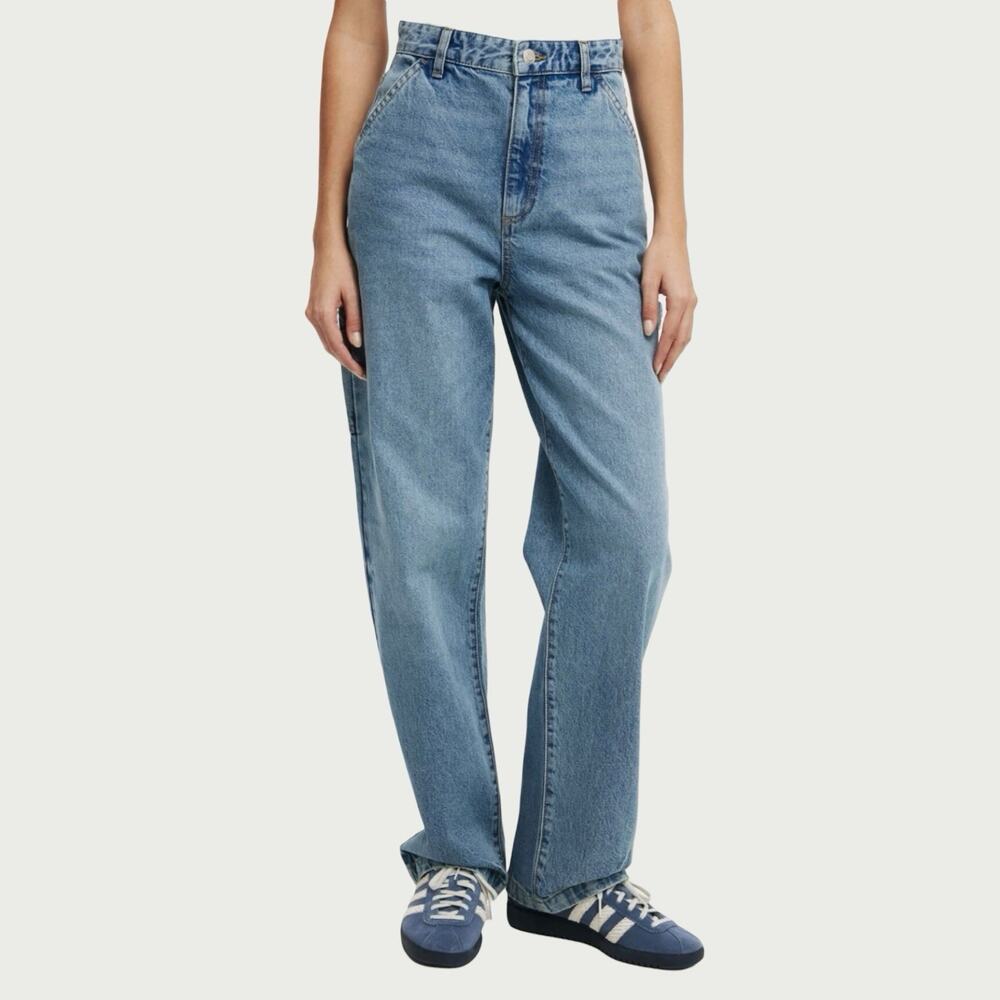 Cotton:On Women's Carpenter Jeans Size 4 Surfers Blue Medium Wash Denim Grunge